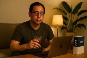 現実に戻された男性の画像